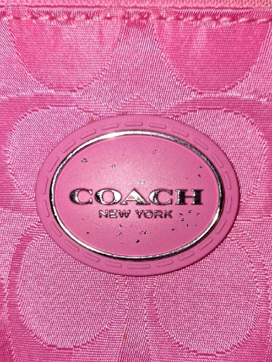 Coach Pink Signature Crossbody with Turquoise Tag - Picture 3 of 5